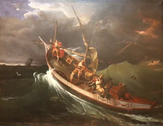 Joseph Vernet attaché à un mât, étudie les effets de la tempête